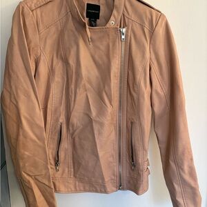Lane Bryant Light Pink Asymmetric Moto Leather Jacket